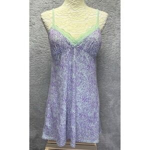 Xhilaration Large Y2K Babydoll Slip Dress Purple Green Lace Fairy Festival